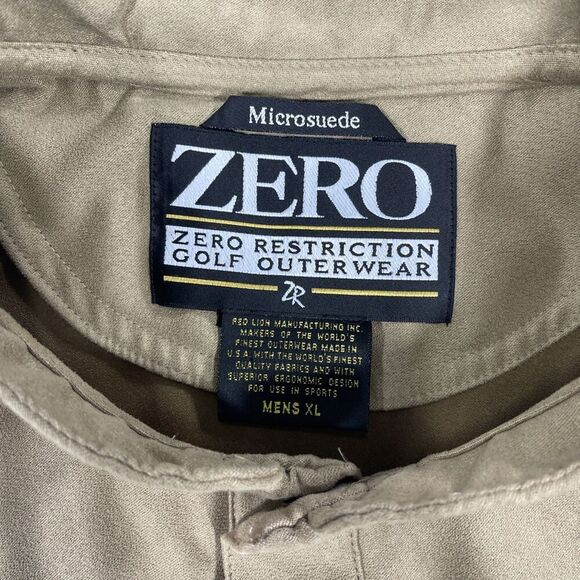 Zero Restriction‎ Golf Outerwear Men's Camel Vest Micro-suede Size XL 1/4 Snap - Picture 3 of 8